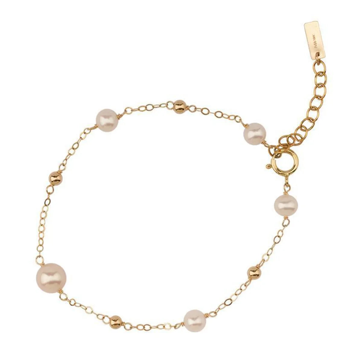 Elegant Simple Style Geometric Artificial Pearl Copper Bracelets In Bulk