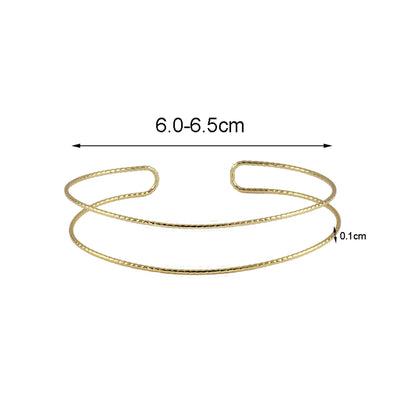 Elegant Simple Style Geometric Copper Plating Hollow Out 18k Gold Plated Bangle