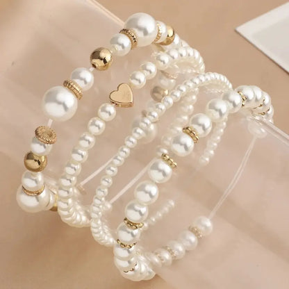 Elegant Simple Style Geometric Imitation Pearl Unisex Bracelets