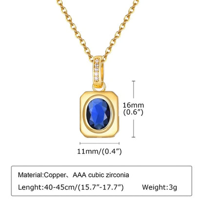 Elegant Simple Style Geometric Stainless Steel Zircon Pendant Necklace