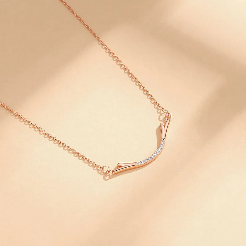 Elegant Simple Style Geometric Sterling Silver Plating Inlay Zircon Necklace