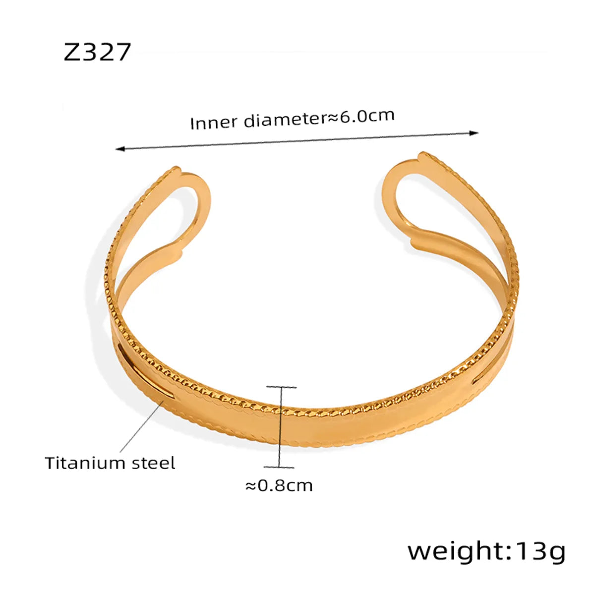 Elegant Simple Style Geometric Titanium Steel Plating 18k Gold Plated Bangle