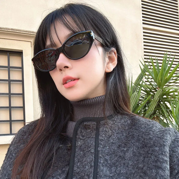 Elegant Simple Style Glasses Ac Cat Eye Full Frame Women'S Sunglasses