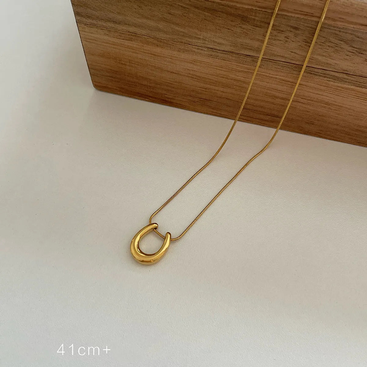 Elegant Simple Style Heart Shape Bamboo 304 Stainless Steel Plating Pendant Necklace 1 Piece