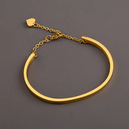 Elegant Simple Style Heart Shape Stainless Steel Plating 18k Gold Plated Bangle