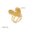 Wholesale Elegant Simple Style Heart Shape Stainless Steel Plating 18k Gold Plated Rings Necklace