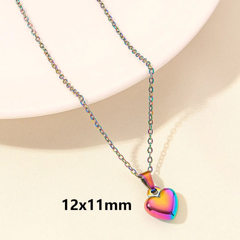 Wholesale Jewelry Elegant Simple Style Heart Shape 304 Stainless Steel 18K Gold Plated Plating Hollow Out Pendant Necklace