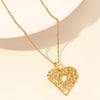 Wholesale Jewelry Elegant Simple Style Heart Shape 304 Stainless Steel 18K Gold Plated Plating Hollow Out Pendant Necklace