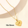 Wholesale Jewelry Elegant Simple Style Heart Shape 304 Stainless Steel 18K Gold Plated Plating Hollow Out Pendant Necklace