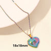 Wholesale Jewelry Elegant Simple Style Heart Shape 304 Stainless Steel 18K Gold Plated Plating Hollow Out Pendant Necklace