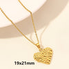 Wholesale Jewelry Elegant Simple Style Heart Shape 304 Stainless Steel 18K Gold Plated Plating Hollow Out Pendant Necklace