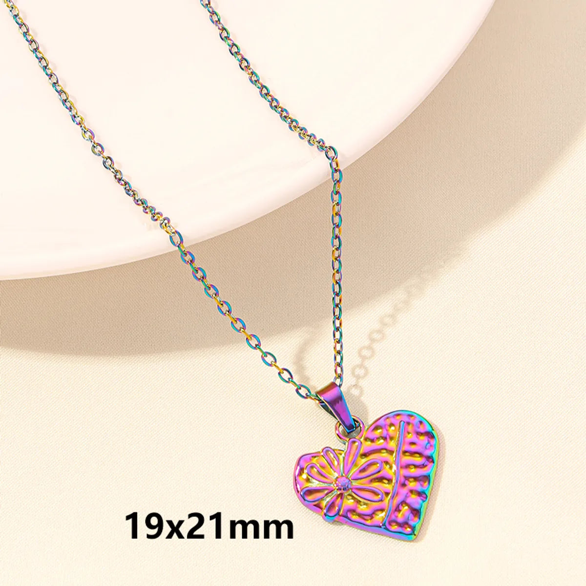 Wholesale Jewelry Elegant Simple Style Heart Shape 304 Stainless Steel 18K Gold Plated Plating Hollow Out Pendant Necklace