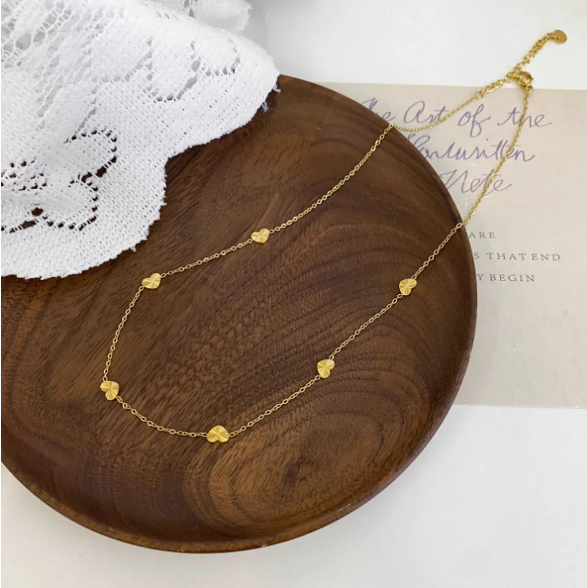 Elegant Simple Style Heart Shape Titanium Steel Plating 18k Gold Plated Necklace