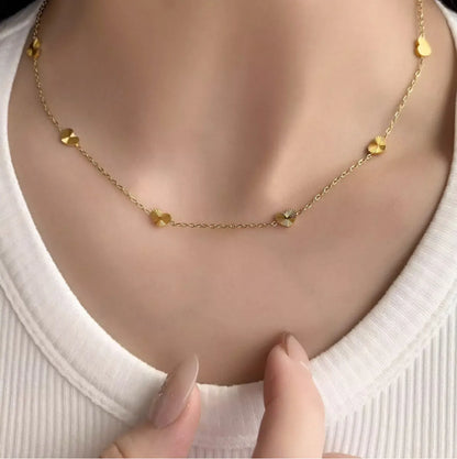 Elegant Simple Style Heart Shape Titanium Steel Plating 18k Gold Plated Necklace