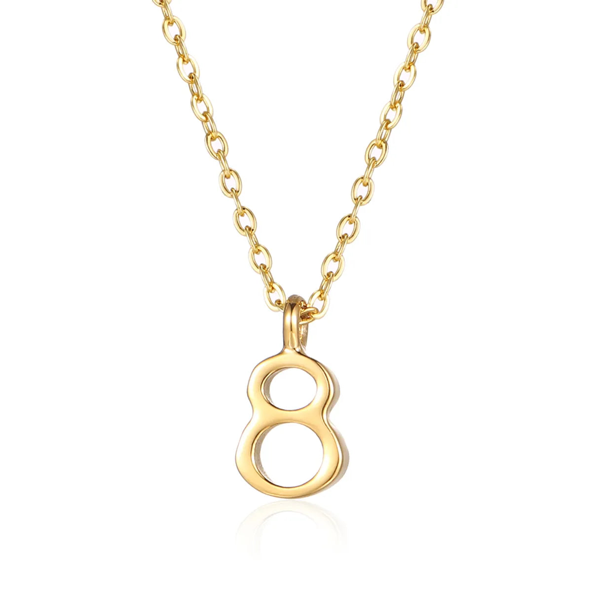 Elegant Simple Style Infinity Stainless Steel Polishing Plating 18k Gold Plated Pendant Necklace