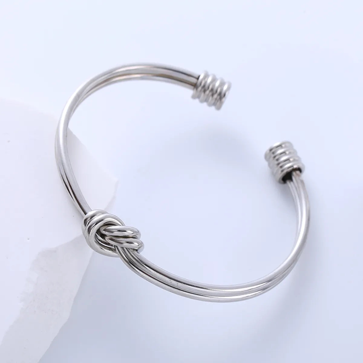 Elegant Simple Style Knot Stainless Steel Polishing Plating 18k Gold Plated Cuff Bracelets