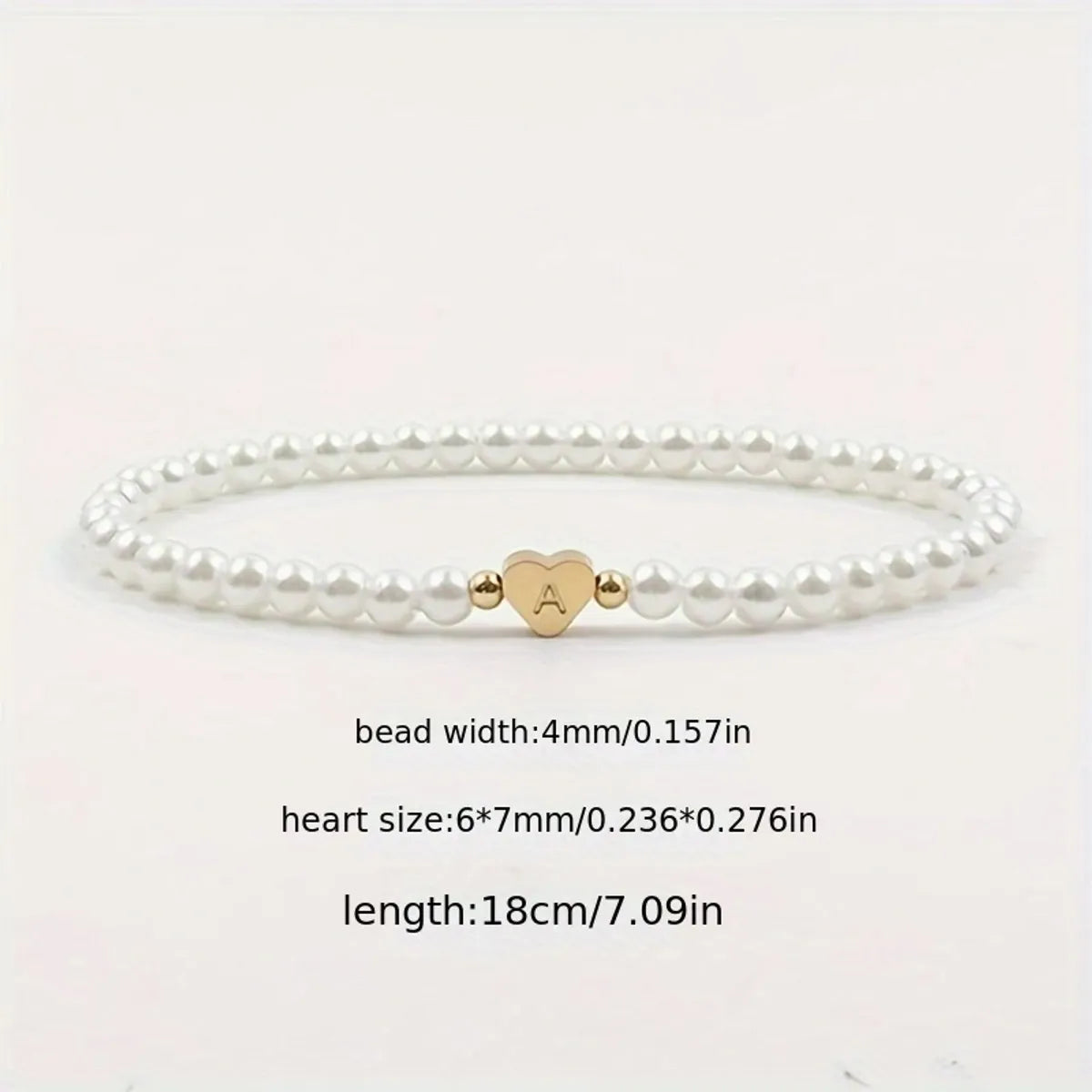 Elegant Simple Style Letter Heart Shape 304 Stainless Steel Artificial Pearl Bracelets In Bulk