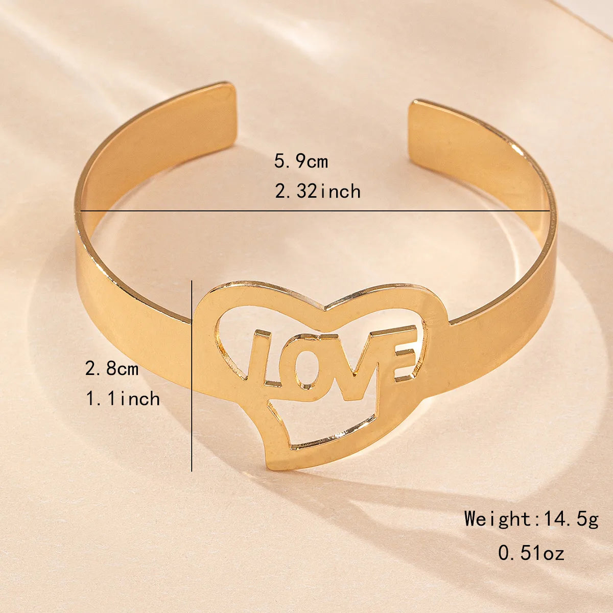 Elegant Simple Style Letter Heart Shape Iron Wholesale Bangle