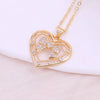 Elegant Simple Style Love Heart Shape Bow Knot Copper Plating Inlay Zircon 18k Gold Plated Pendant Necklace