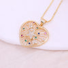 Elegant Simple Style Love Heart Shape Bow Knot Copper Plating Inlay Zircon 18k Gold Plated Pendant Necklace