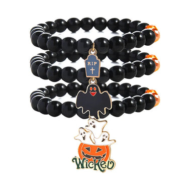 Elegant Simple Style Pumpkin Cat Spider Web Glass Glass Wholesale Bracelets