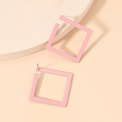 1 Pair Elegant Simple Style Rhombus Iron Ear Studs