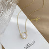 Elegant Simple Style Round Alloy Plating Inlay Artificial Pearls Gold Plated Women'S Necklace
