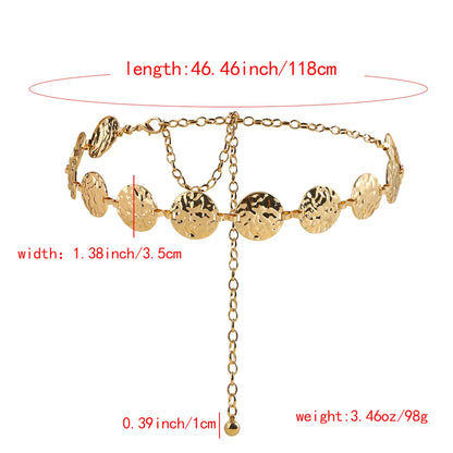 Elegant Simple Style Round Alloy Women'S Chain Belts