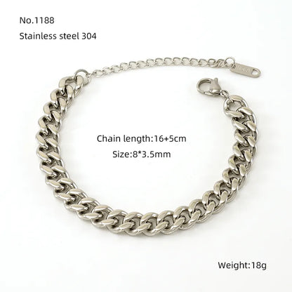 Elegant Simple Style Round Solid Color 304 Stainless Steel 18K Gold Plated Bracelets In Bulk