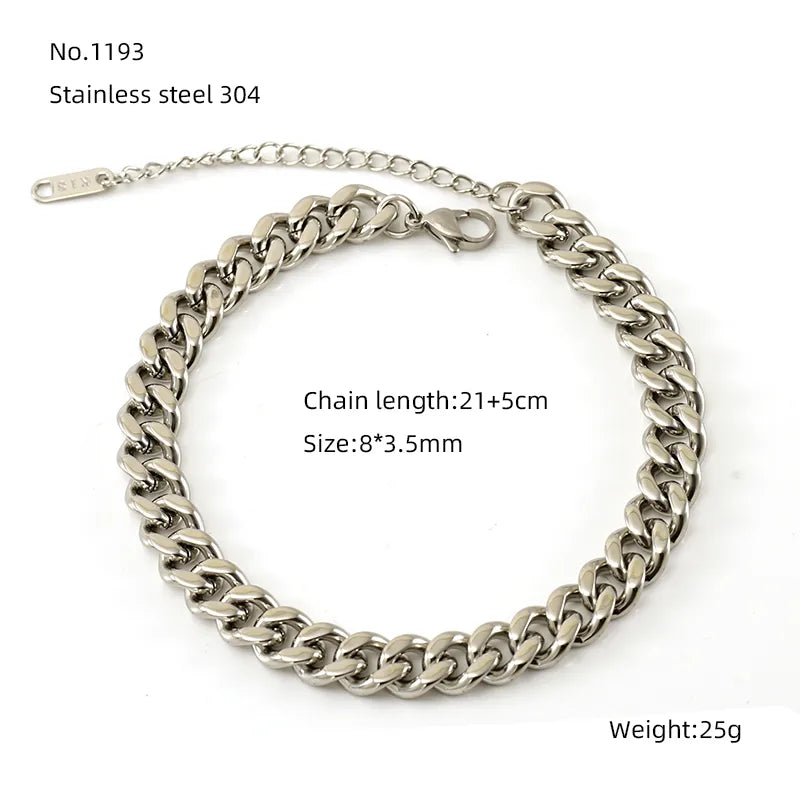 Elegant Simple Style Round Solid Color 304 Stainless Steel 18K Gold Plated Bracelets In Bulk