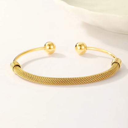 Elegant Simple Style Round Stainless Steel Plating 18k Gold Plated Bangle