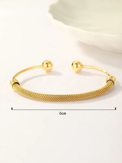 Elegant Simple Style Round Stainless Steel Plating 18k Gold Plated Bangle