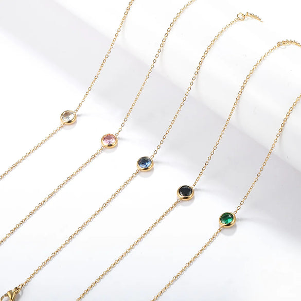 Elegant Simple Style Round Stainless Steel Plating Inlay Artificial Rhinestones 18k Gold Plated Bracelets