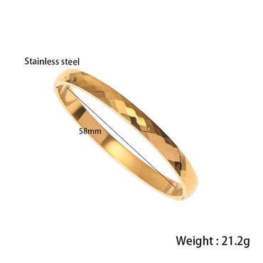 Elegant Simple Style Round Titanium Steel Plating Bangle