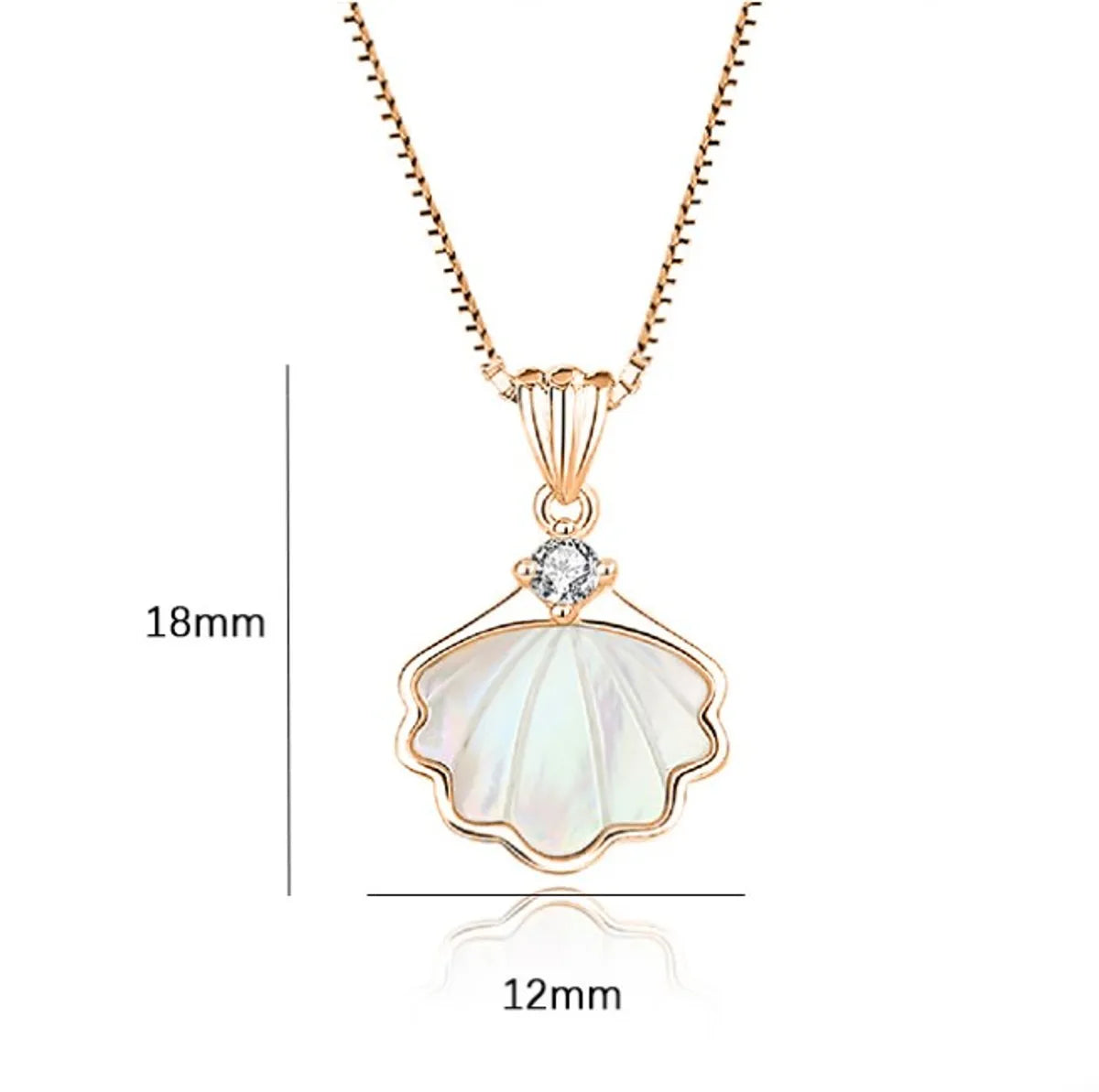 Elegant Simple Style Shell Sterling Silver Plating Inlay Shell Zircon Pendant Necklace