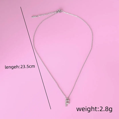 Elegant Simple Style Shiny Letter Rhinestones Alloy Wholesale Pendant Necklace