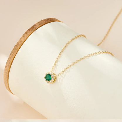 Elegant Simple Style Shiny Round Sterling Silver Plating Inlay Zircon 18k Gold Plated White Gold Plated Necklace