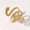 Elegant Simple Style Snake Stainless Steel Plating 18k Gold Plated Open Rings