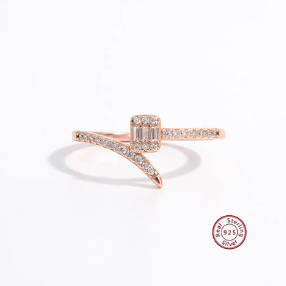 Elegant Simple Style Snake Sterling Silver Plating Inlay Zircon 14k Gold Plated Rose Gold Plated White Gold Plated Rings