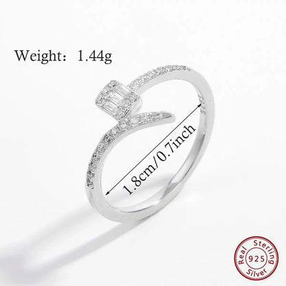 Elegant Simple Style Snake Sterling Silver Plating Inlay Zircon 14k Gold Plated Rose Gold Plated White Gold Plated Rings