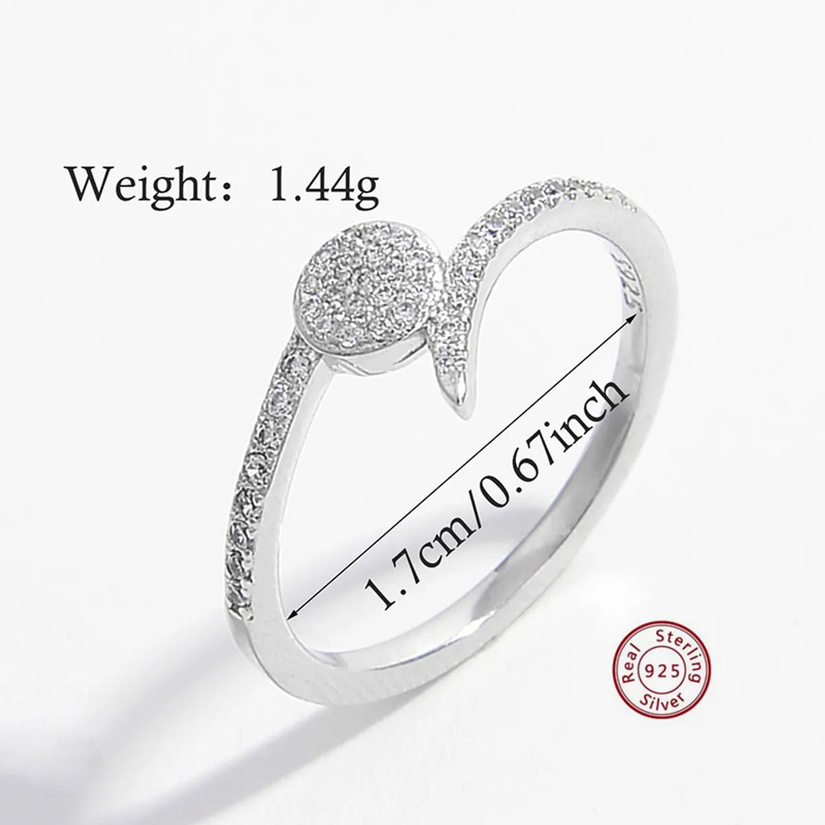 Elegant Simple Style Snake Sterling Silver Plating Inlay Zircon 14k Gold Plated Rose Gold Plated White Gold Plated Rings