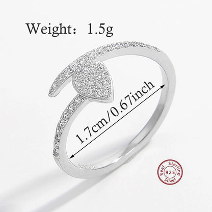 Elegant Simple Style Snake Sterling Silver Plating Inlay Zircon 14k Gold Plated Rose Gold Plated White Gold Plated Rings