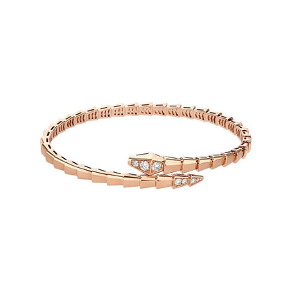 Elegant Simple Style Snake Zircon Copper Plastic Wholesale Bangle