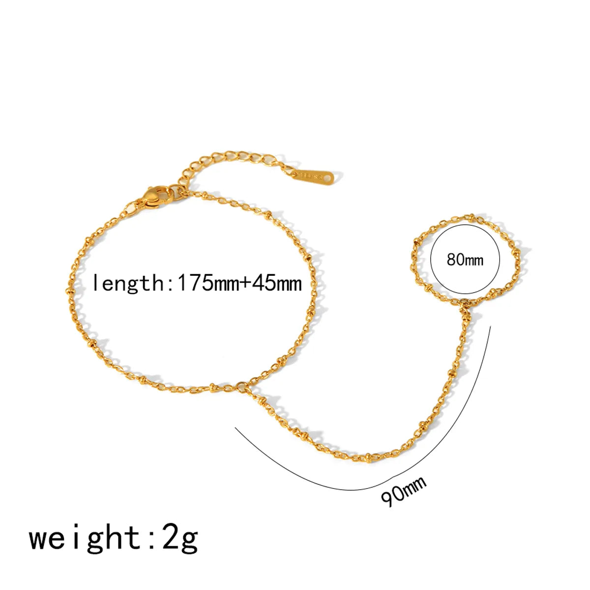 Elegant Simple Style Solid Color 304 Stainless Steel 18K Gold Plated Bracelets In Bulk