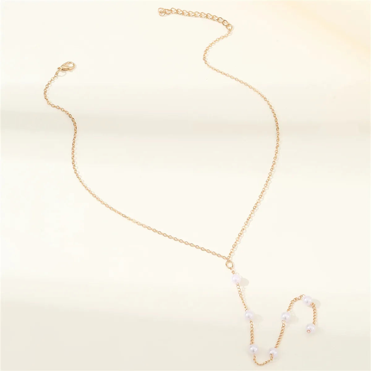 Elegant Simple Style Solid Color Artificial Pearl Alloy Beaded Women's Sweater Chain