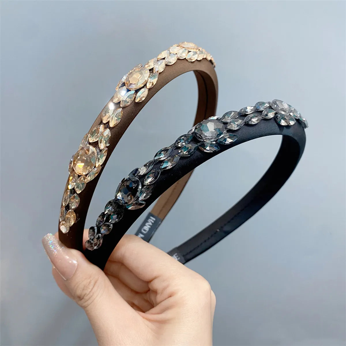 Elegant Simple Style Solid Color Cloth Inlay Rhinestones Hair Band