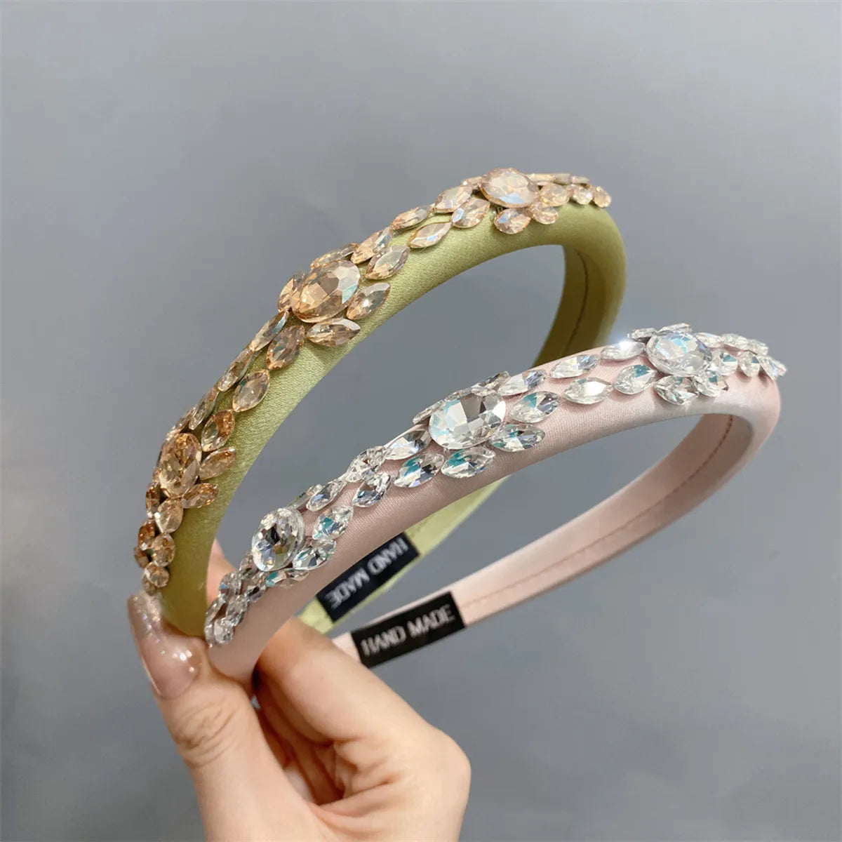 Elegant Simple Style Solid Color Cloth Inlay Rhinestones Hair Band