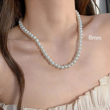 Elegant Simple Style Solid Color Imitation Pearl Plating Women'S Necklace