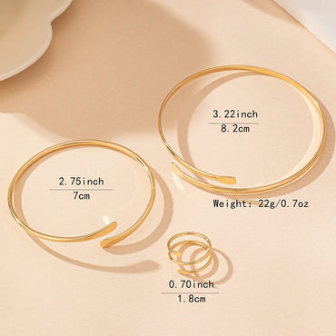 Elegant Simple Style Solid Color Metal Wholesale Rings Bracelets Arm Bracelet