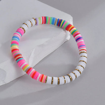 Wholesale Jewelry Elegant Simple Style Solid Color Soft Clay Beaded Bracelets